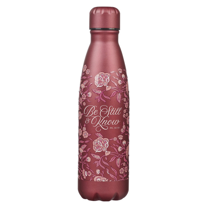 Be Still & Know 17 oz Metallic Stainless Steel Water Bottle