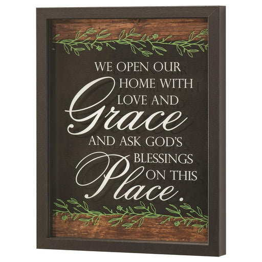 We Open Our Home 11x14 Shadow Box Wall Art