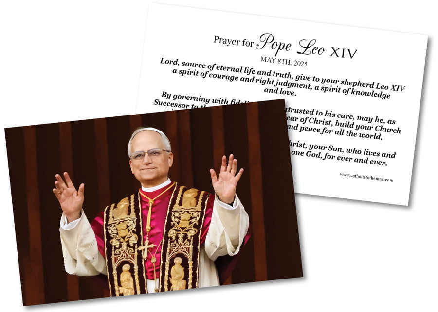 Pope Leo XIV Extending Arms in Blessing Holy Card