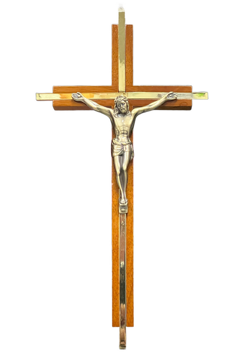 10" Crucifix w/ Brass Inlay