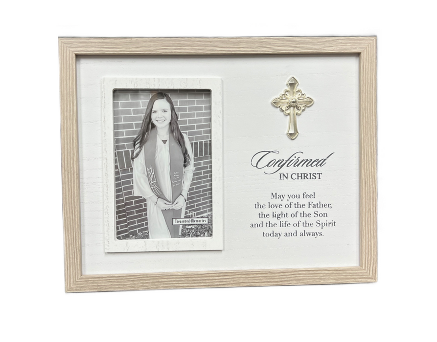 Confirmed in Christ 4x6 Wood Frame w/ Cross