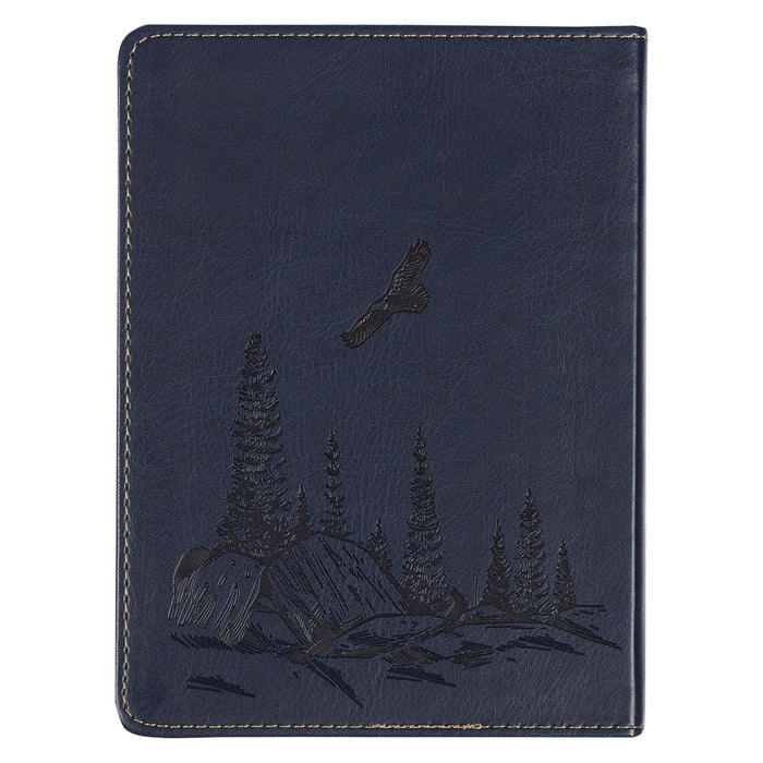 Wings Like Eagles Navy Blue Handy-sized Faux Leather Journal