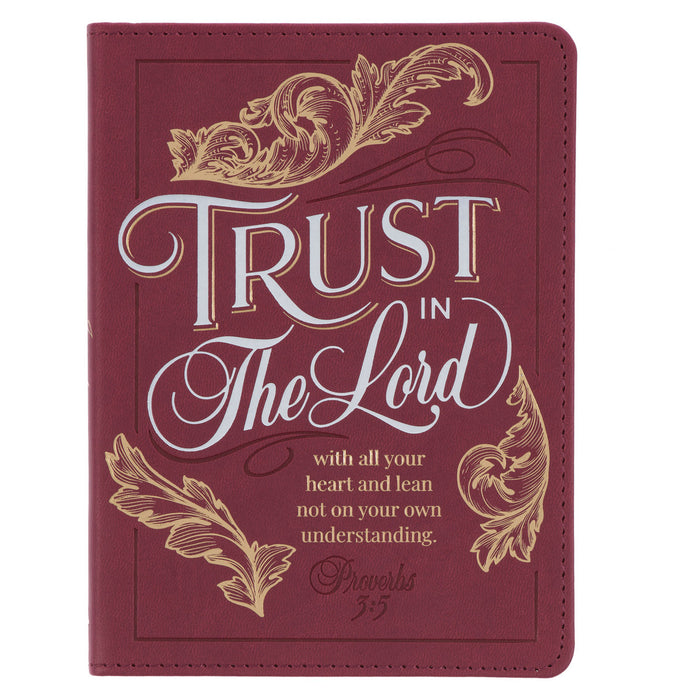 Trust in the Lord Burgundy Faux Leather Handy-size Journal