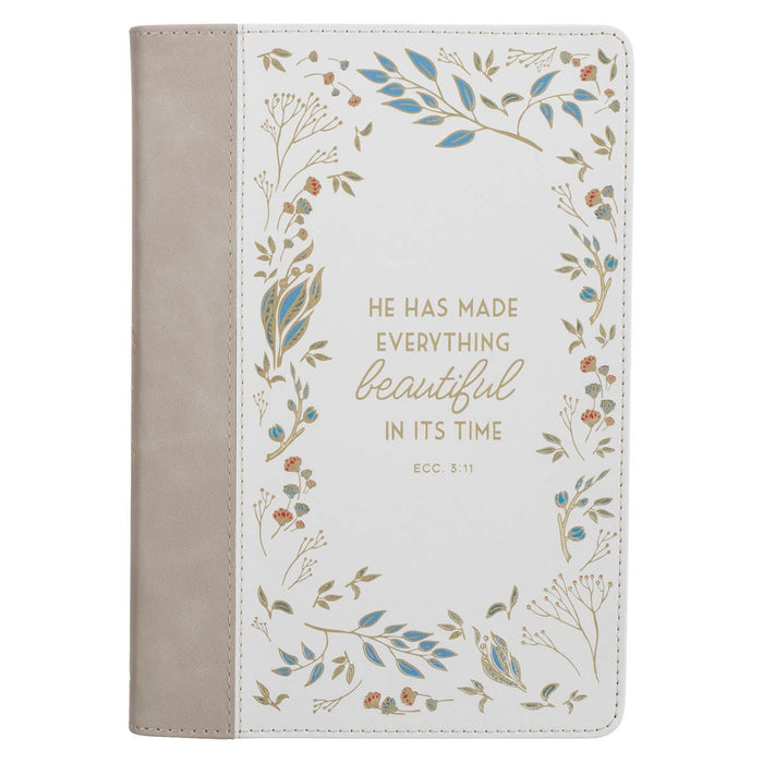 Everything Beautiful Floral Faux Leather Classic Journal - Ecclesiastes 3:11