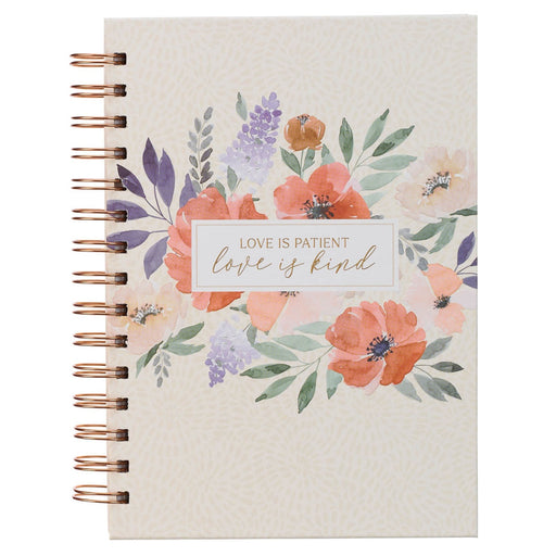 Love is Kind Coral Poppy Spiral Journal