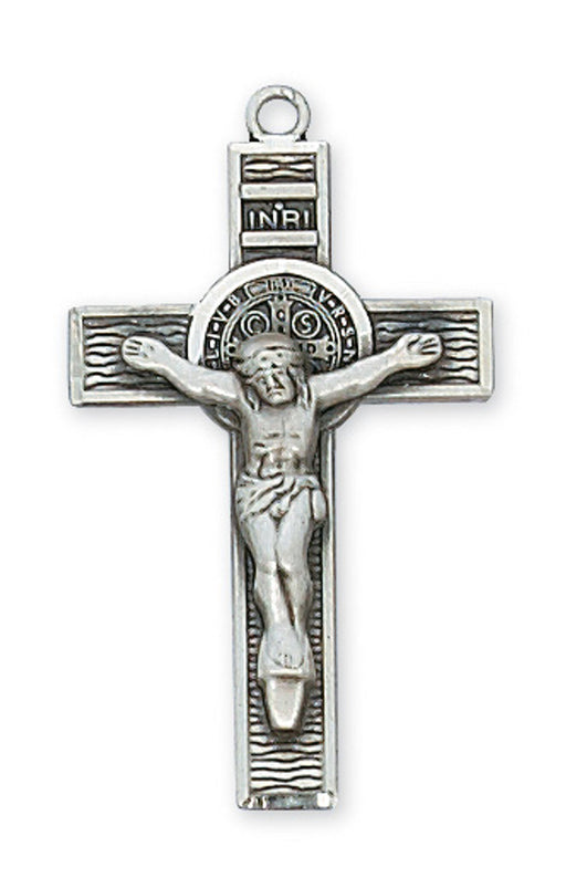 St. Benedict Crucifix w/ 18" Chain - Sterling Silver