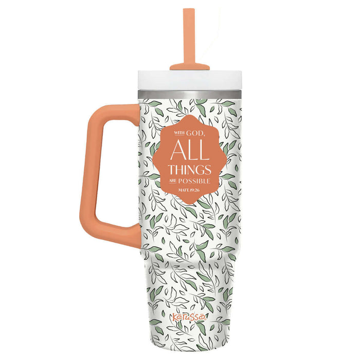 With God All Things are Possible 30 oz Stainless Steel Mug With Straw