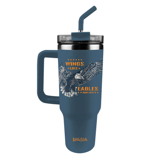 Wings Like Eagles Isaiah 40:31 40 oz Stainless Steel Mug With Straw