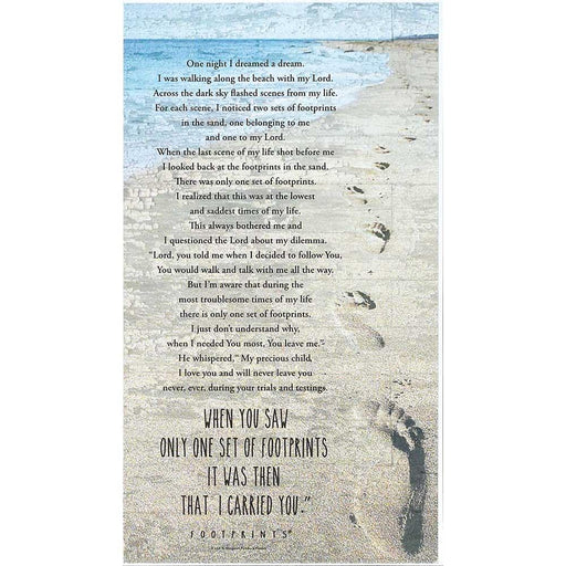 Footprints in the Sand 8x14 Wall Plaque