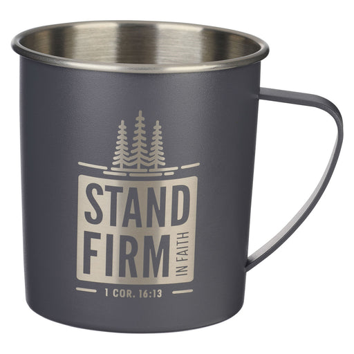 Stand Firm Gray Camp-style Stainless Steel Mug