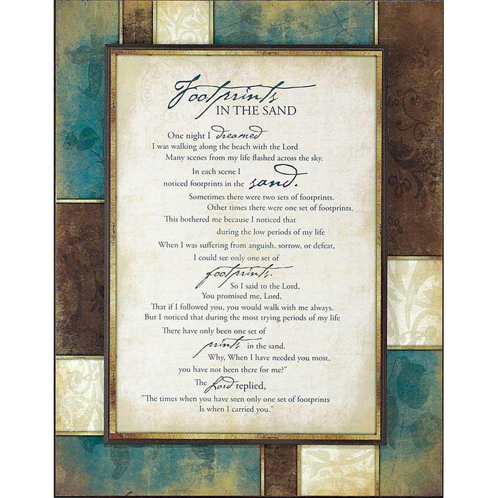 Footprints in the Sand 11x14 Double Layer Wall Plaque