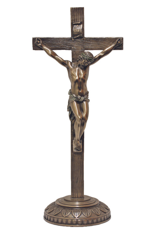 13.75" Bronze Standing Crucifix