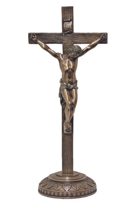 13.75" Bronze Standing Crucifix