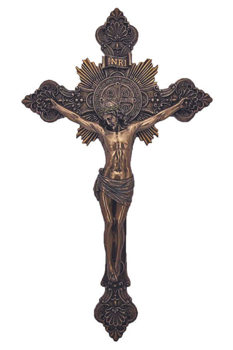 St. Benedict Bronze Crucifix 14"