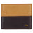 Two-tone Dark Brown and Camel Tan Leather Wallet with Cross Badge