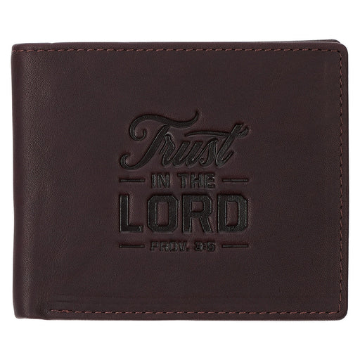 Trust in the Lord Dark Brown Full Grain Leather Wallet