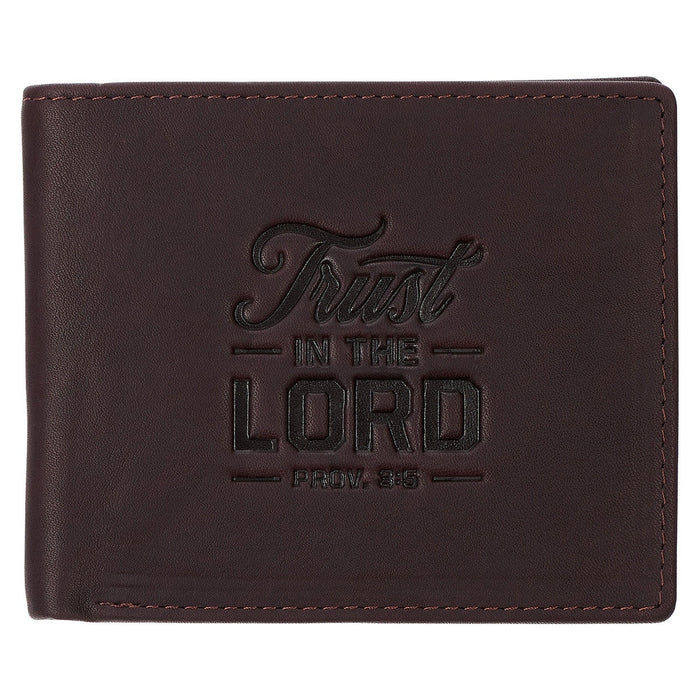 Trust in the Lord Dark Brown Full Grain Leather Wallet