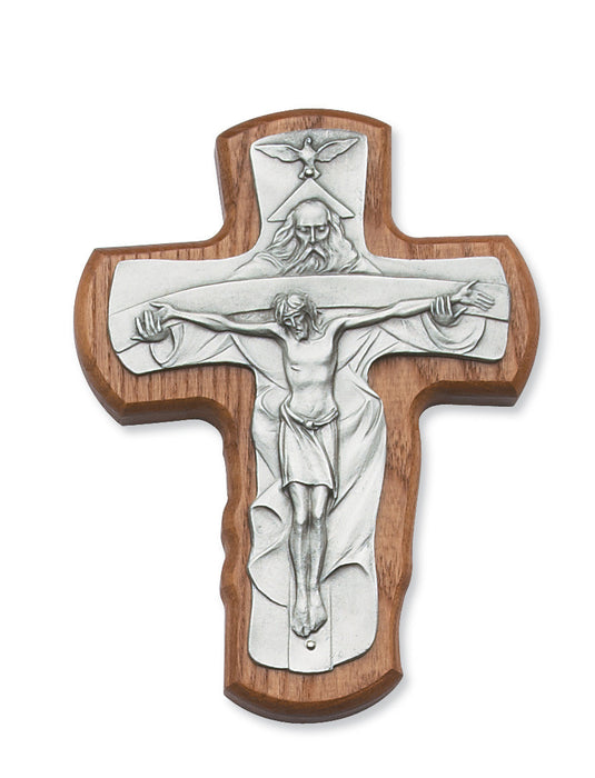 Trinity Crucifix on Walnut 5.5"