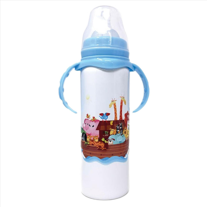 Noah's Ark Stainless Steel Baby Bottle (Blue)