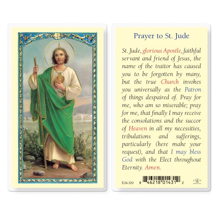 St. Jude Laminated Holy Card