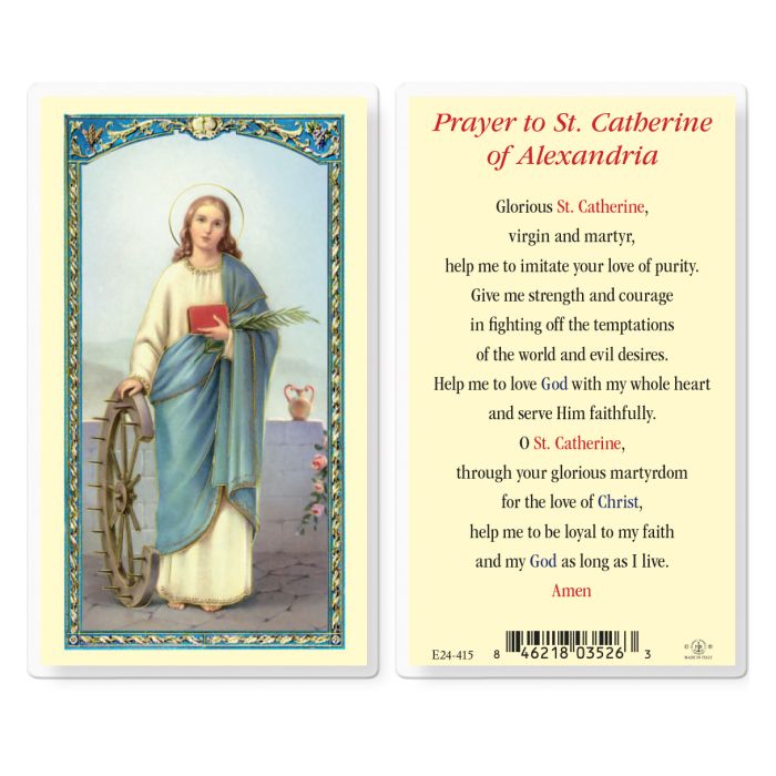 St. Catherine of Alexandria Laminated Holy Card