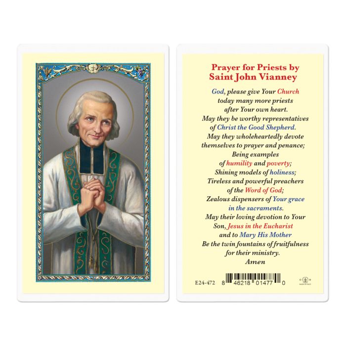St. John Mary Vianney Laminated Holy Card