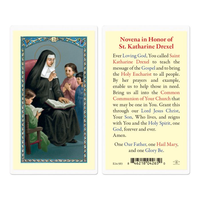 St. Katharine Drexel Laminated Holy Card