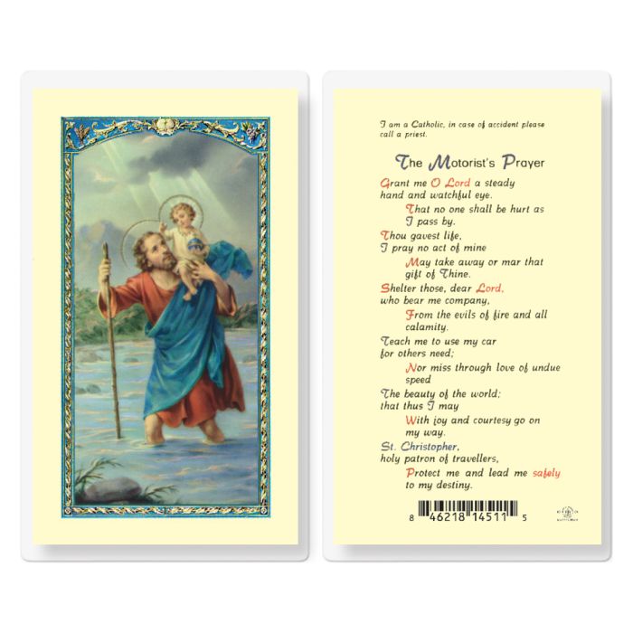 Motorist's Prayer St. Christopher Laminated Holy Card
