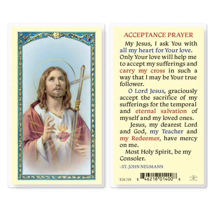 Acceptance Prayer Laminated Holy Card