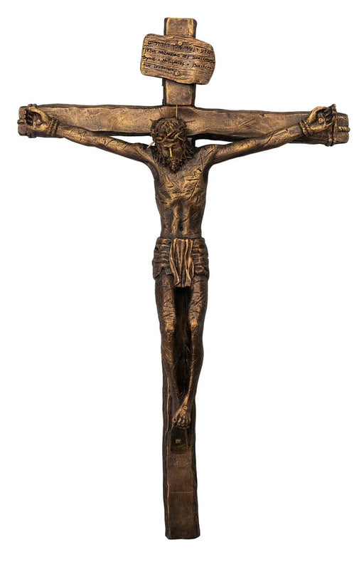 Realistic Crucifix - Antique Bronze 15"