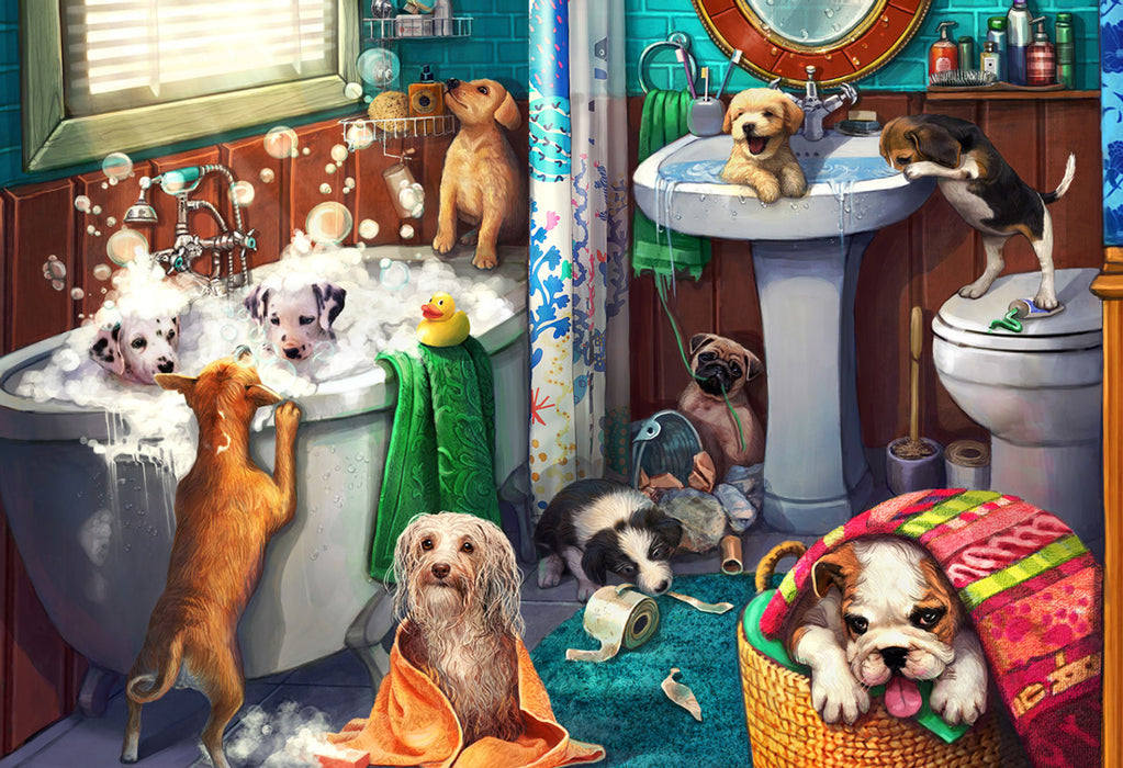 Puppies in the Bath Jigsaw Puzzle - 100 Pieces