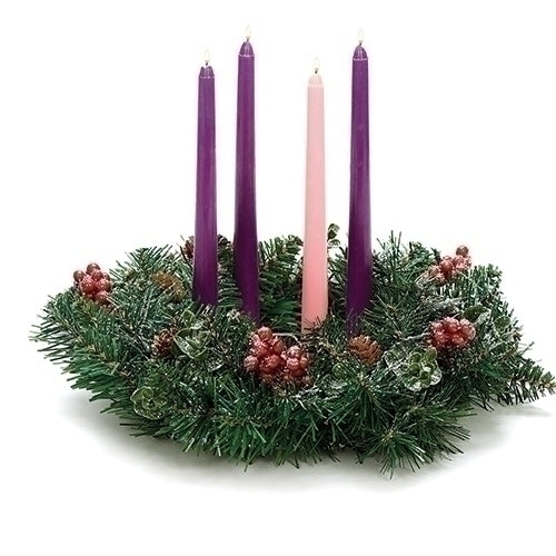 Frosted Pinecone and Berry Advent Wreath