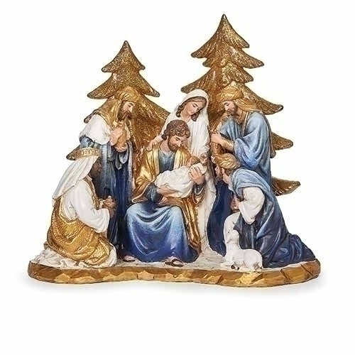 6" Blue & Gold Nativity Figure