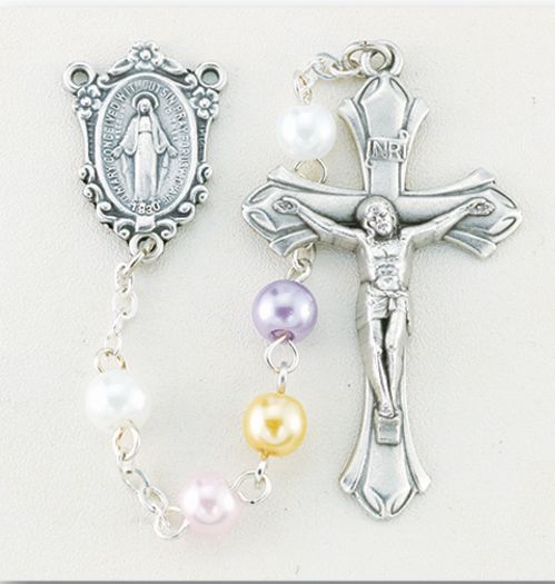 Multi-Colored Pearl Rosary