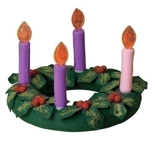 Fabric Advent Wreath w/ Hook/Loop Candles