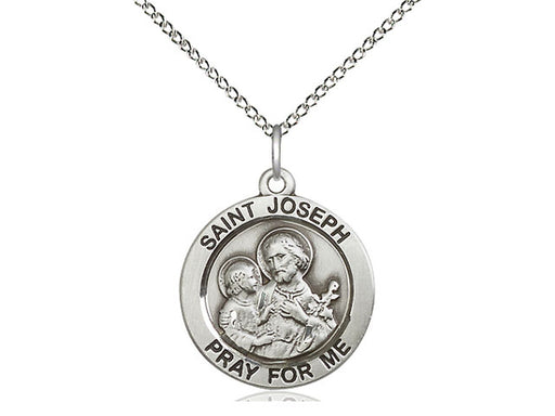 St. Joseph Sterling Silver Medal w/ 20" Chain