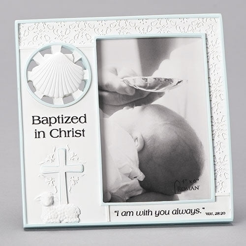 Baptized in Christ Blue/White Frame 4x6