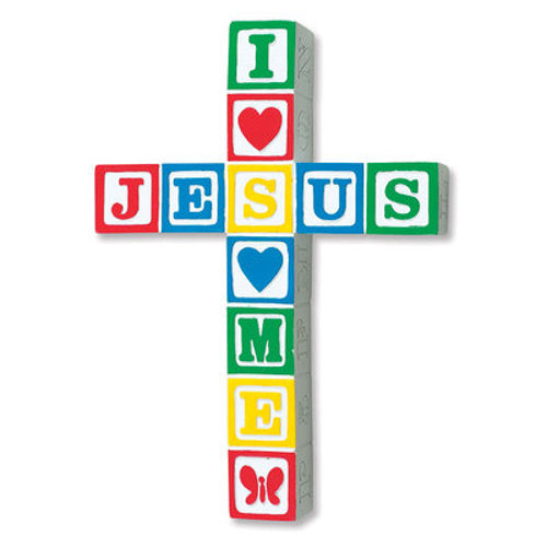 Jesus Loves Me ABC Cross (Primary Colors)