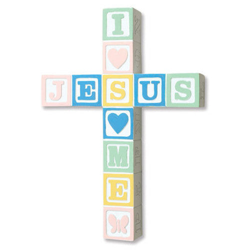 Jesus Loves Me ABC Wall Cross (Pastel Colors)