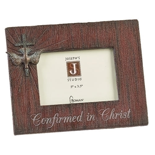 Confirmed in Christ Distressed Wood Grain Frame 5x3.5