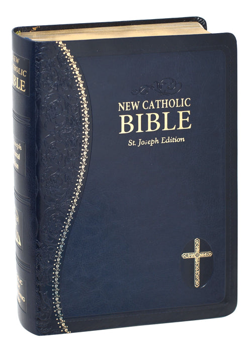 Blue Leather St. Joseph New Catholic Bible - Personal Size