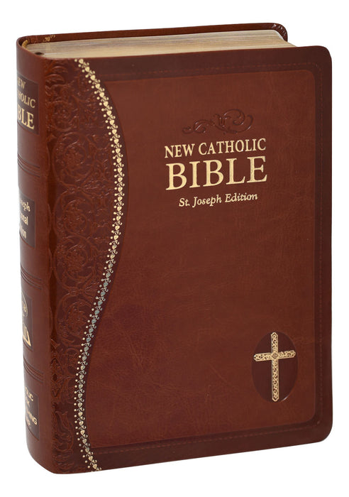 Brown Leather St. Joseph New Catholic Bible - Personal Size