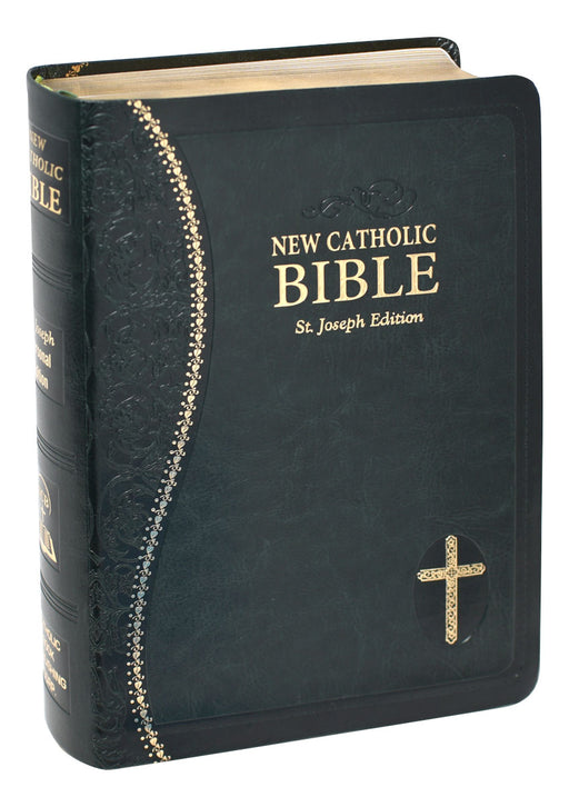 Green Leather St. Joseph New Catholic Bible - Personal Size