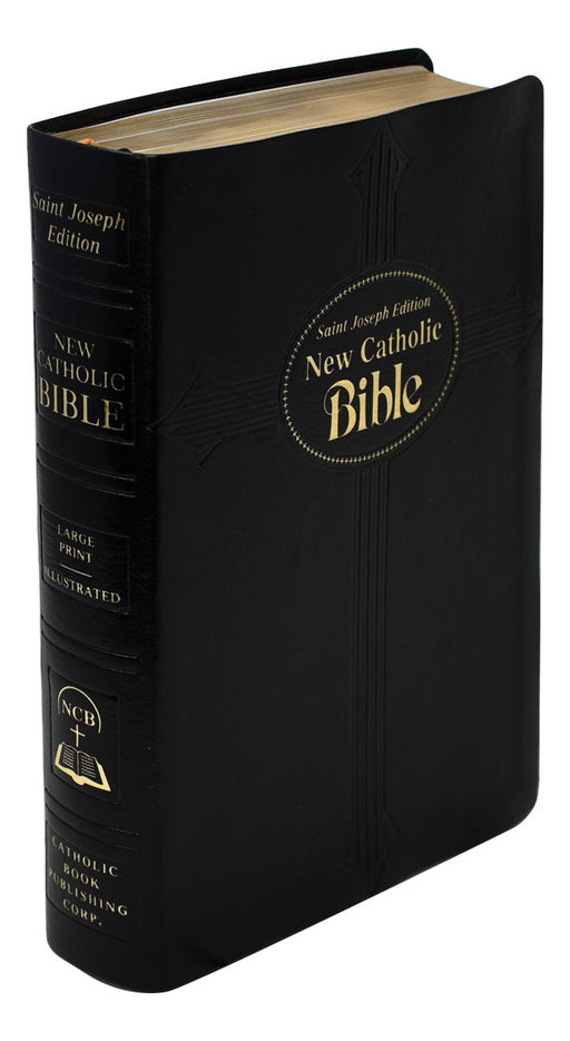 Black Leather St. Joseph New Catholic Bible - Large Type