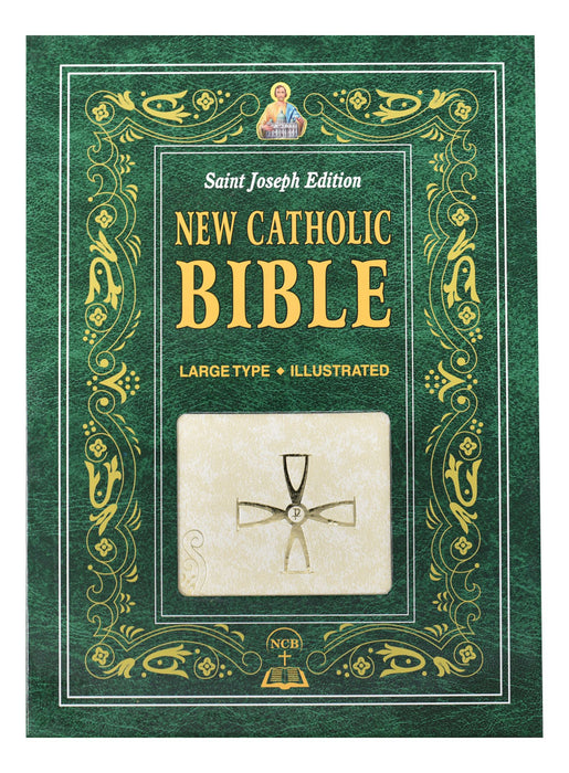 White Padded St. Joseph New Catholic Bible - Large Type