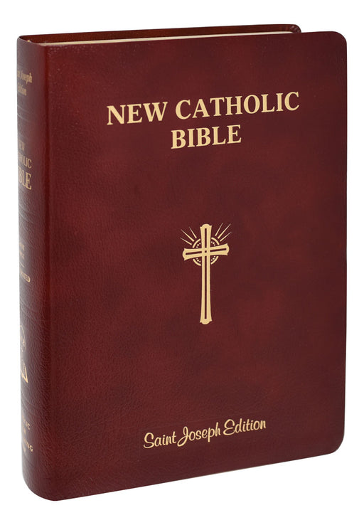 Burgundy Leather St. Joseph New Catholic Bible - Giant Type