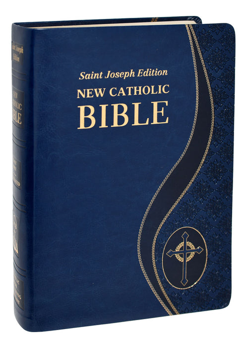 Blue Leather St. Joseph New Catholic Bible - Giant Type