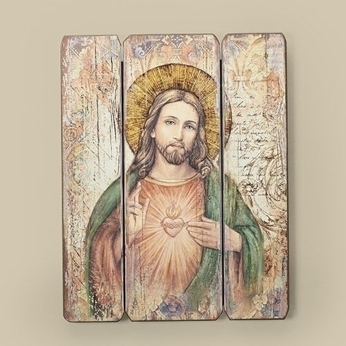 Sacred Heart of Jesus Wood plaque 15"