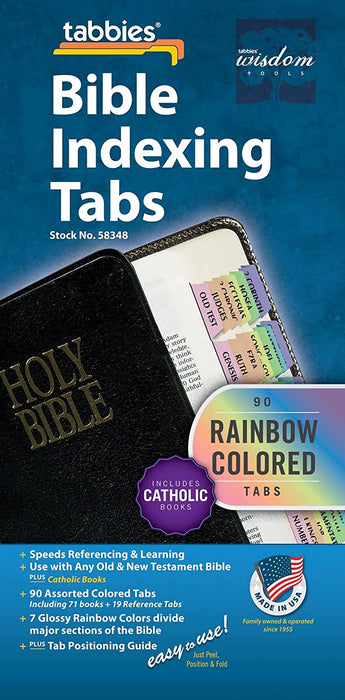 Catholic Bible Indexing Tabs - Rainbow Colored