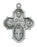 Four Way Cross Medal w/ 24" Chain - Pewter
